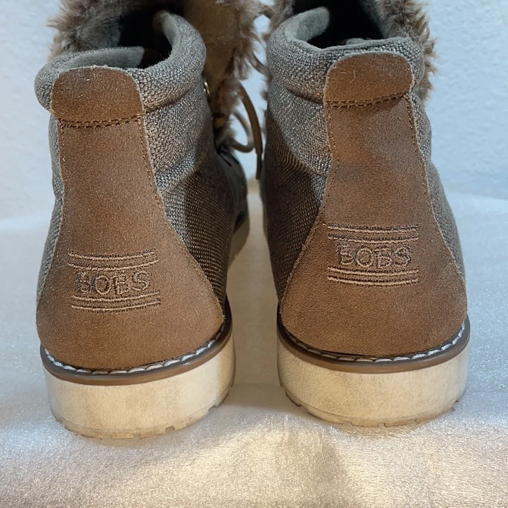 Skechers Womens BOBS Alpine - City Creek Winter Boots Brown Canvas Faux 11